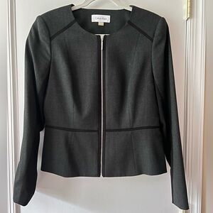 Calvin Klein Zip-Front Structured Blazer